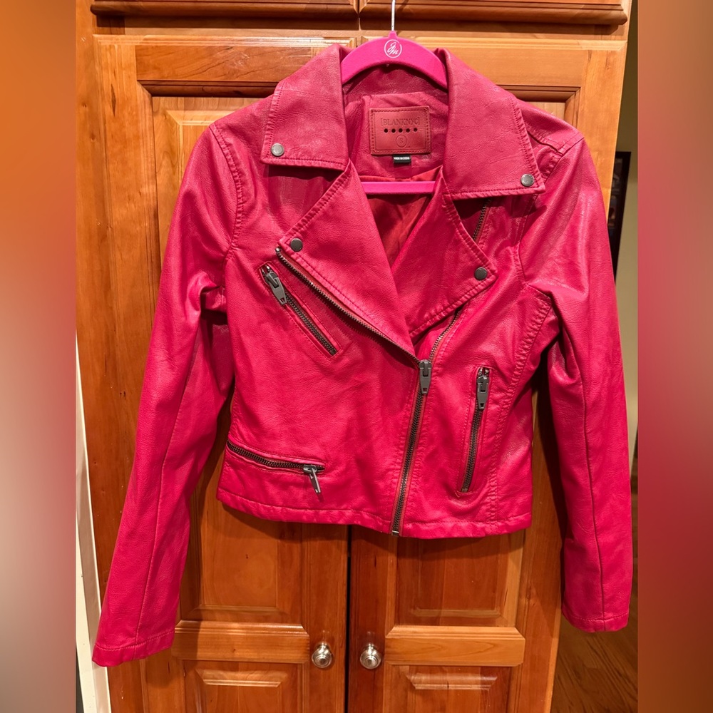 Blank NYC Biker Red Faux Leather Jacket